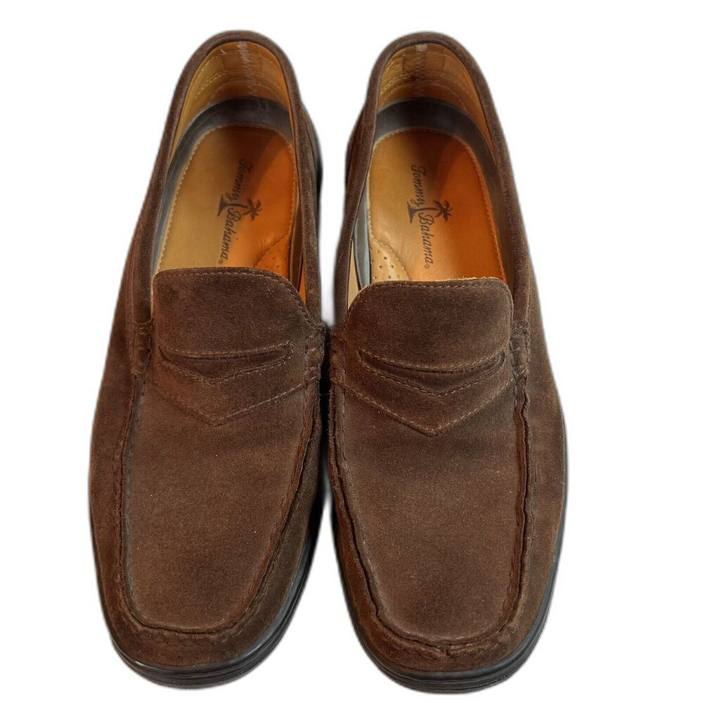 Tommy Bahama‎ Men's Espresso Suede Slip-On Driving Loafers Rubber Soles 9M